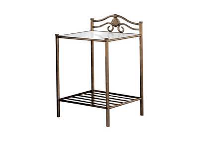 Sydney 2-shlef Nightstand Antique Brushed Gold,Coaster Furniture