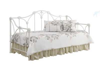 Halladay Twin Metal Daybed With Floral Frame White,Coaster Furniture