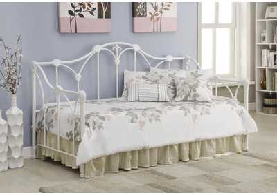 Halladay Twin Metal Daybed With Floral Frame White,Coaster Furniture