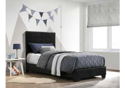 Image for Conner Twin Upholstered Panel Bed Black