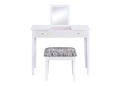 Seline 2-piece Vanity Set White and Zebra,Coaster Furniture