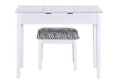 Seline 2-piece Vanity Set White and Zebra,Coaster Furniture