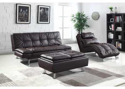 Dilleston Tufted Back Upholstered Sofa Bed Brown,Coaster Furniture