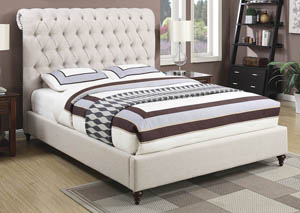 Image for Beige Eastern King Upholstered Storage Bed