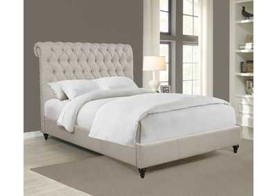 Image for Devon Button Tufted Upholstered California King Bed Beige