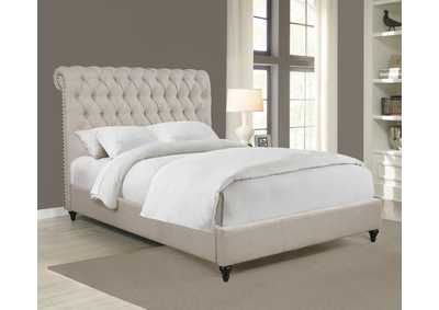 Image for Devon Button Tufted Upholstered Queen Bed Beige