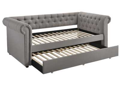 Kepner Tufted Upholstered Daybed Grey with Trundle,Coaster Furniture