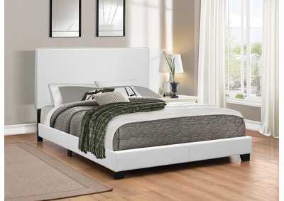 Image for White Twin Upholstered Platform Bed