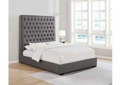 Camille Queen Button Tufted Bed Grey
