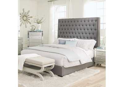 Camille Grey Upholstered Queen Bed,Coaster Furniture