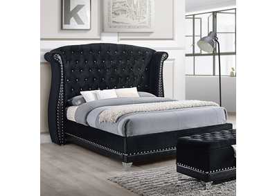 Image for Barzini Eastern King Tufted Upholstered Bed Black