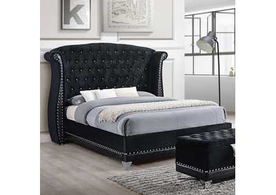Barzini Queen Tufted Upholstered Bed Black