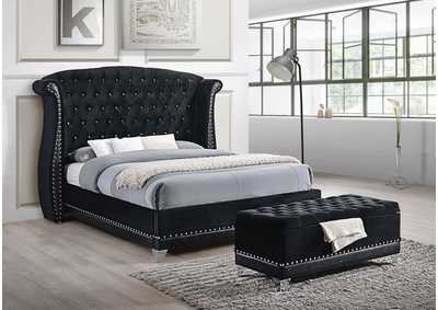 Barzini Black Upholstered Queen Bed,Coaster Furniture