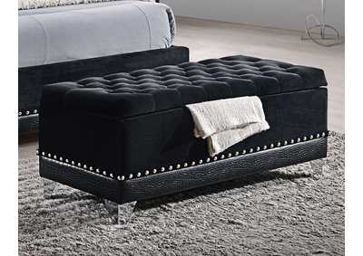 Barzini Tufted Rectangular Trunk with Nailhead Black,Coaster Furniture