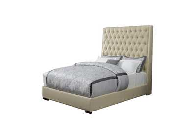 Camille Cream Upholstered Queen Bed,Coaster Furniture