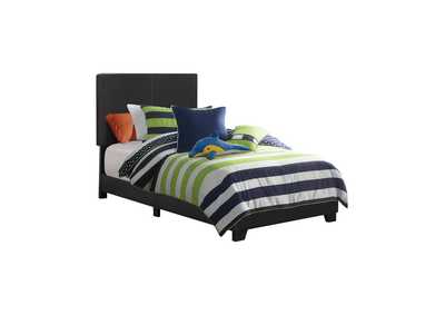 Image for Dorian Black Faux Leather Upholstered Twin Bed