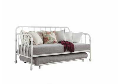 Twin Metal Daybed with Trundle White