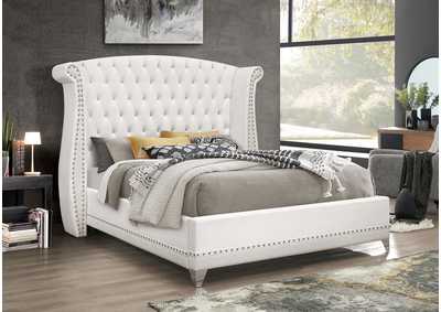 Image for Barzini Eastern King Wingback Tufted Bed White