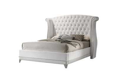 Image for Barzini Eastern King Wingback Tufted Bed White