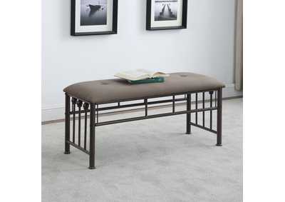 Livingston Upholstered Bench Brown and Dark Bronze,Coaster Furniture