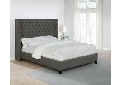 Bancroft Demi-wing Upholstered Queen Bed Grey