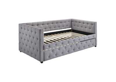 Mockern Tufted Upholstered Daybed with Trundle Grey,Coaster Furniture