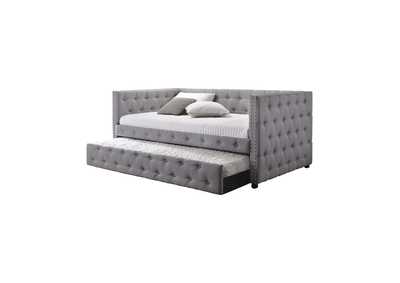 Mockern Tufted Upholstered Daybed with Trundle Grey
