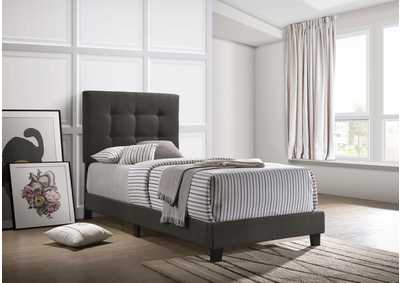 Image for Mapes Tufted Upholstered Twin Bed Charcoal