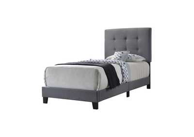 Image for Mapes Tufted Upholstered Twin Bed Grey