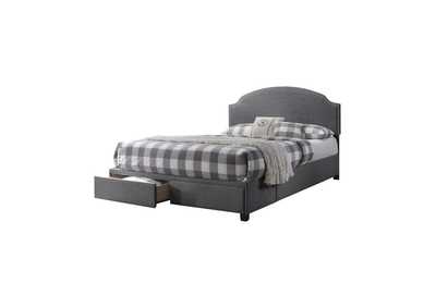 Image for Niland Full 2-Drawer Upholstered Storage Bed Charcoal