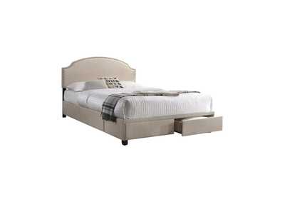 Image for Niland Full 2-Drawer Upholstered Storage Bed Beige