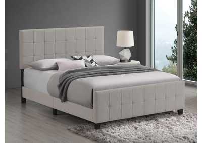 Fairfield Queen Upholstered Panel Bed Beige