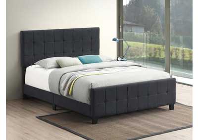 Image for Fairfield Queen Upholstered Panel Bed Dark Grey