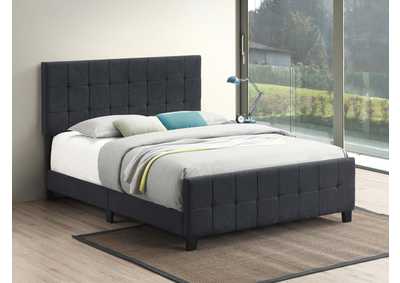 Fairfield Queen Upholstered Panel Bed Dark Grey