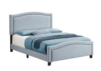 Image for Hamden Eastern King Upholstered Panel Bed Delft Blue