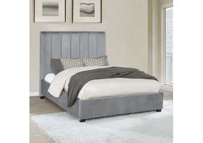 Image for Arles Queen Vertical Channeled Tufted Bed Grey