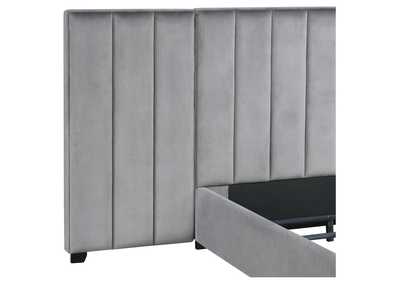 Arles Vertical Channeled Tufted Wall Panel Grey