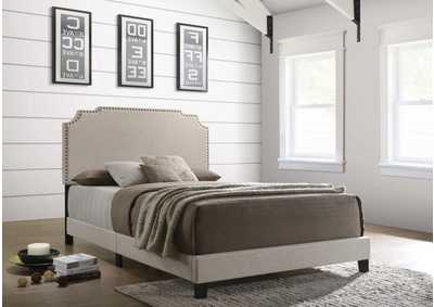 Image for Tamarac Upholstered Nailhead Queen Bed Beige