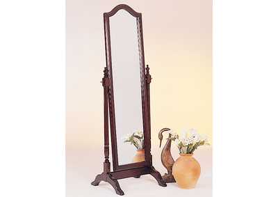 Cabot Rectangular Cheval Mirror with Arched Top Merlot