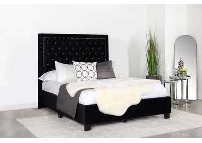 Image for Hailey Upholstered Tufted Platform California King Bed Black
