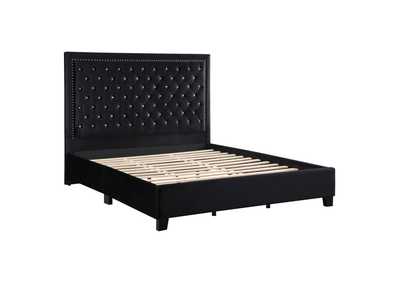 Image for Hailey Upholstered Tufted Platform Queen Bed Black