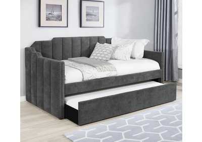 Image for Kingston Upholstered Twin Daybed with Trundle Charcoal