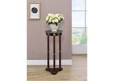 Image for Edie Round Marble Top Accent Table Merlot