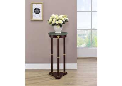 Round Marble Top Accent Table Merlot,Coaster Furniture