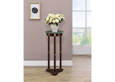 Image for Edie Round Marble Top Accent Table Merlot