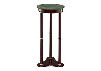 Edie Round Marble Top Accent Table Merlot,Coaster Furniture