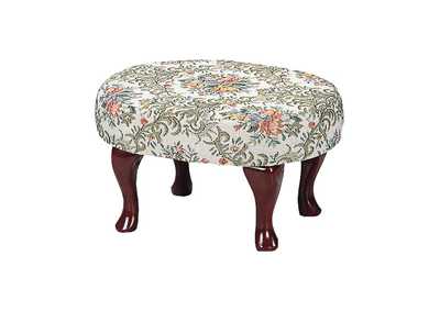 Image for Upholstered Foot Stool Beige and Green