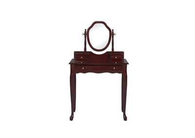 Minnette 2-Piece Vanity Set With Upholstered Stool Brown Red,Coaster Furniture