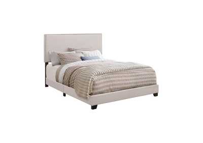 Boyd California King Upholstered Bed with Nailhead Trim Ivory