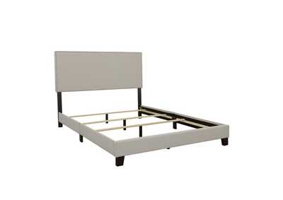 Boyd Queen Upholstered Bed with Nailhead Trim Ivory
